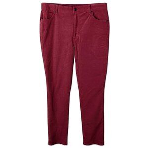 Talbots Hot Pink Micro Whale Corduroy Straight Leg High Waist Pants Size 12P